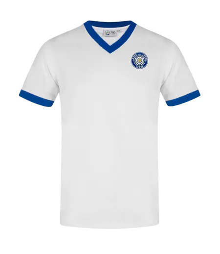 Mens Leeds Retro V Neck T-shirt White Fan Originals