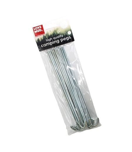 Love Mud Camping Tent Pegs Galvanised Steel 10pk One Size One Colour Universal Textiles