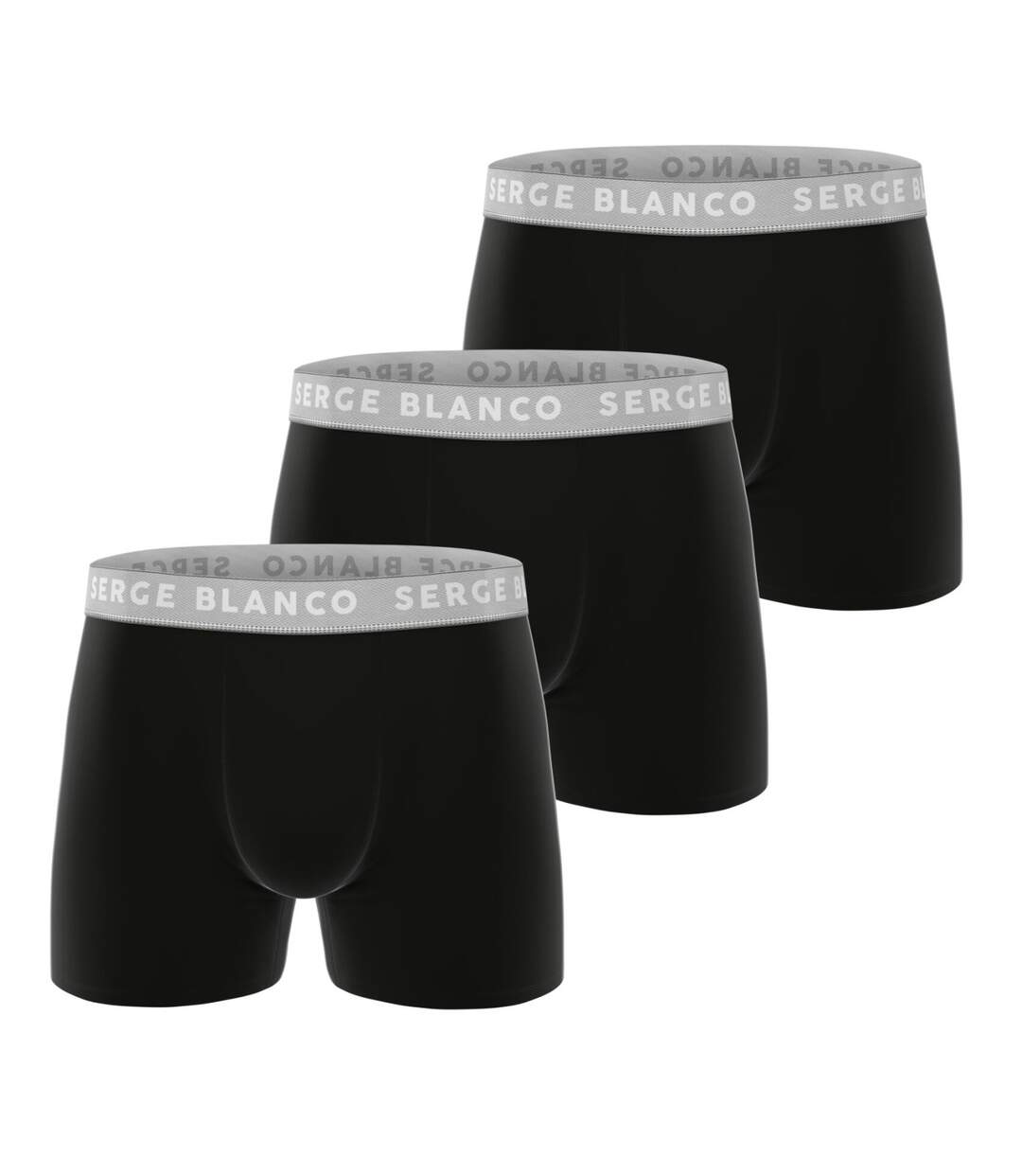 Lot de 3 boxers homme en coton uni Premium Serge Blanco-1