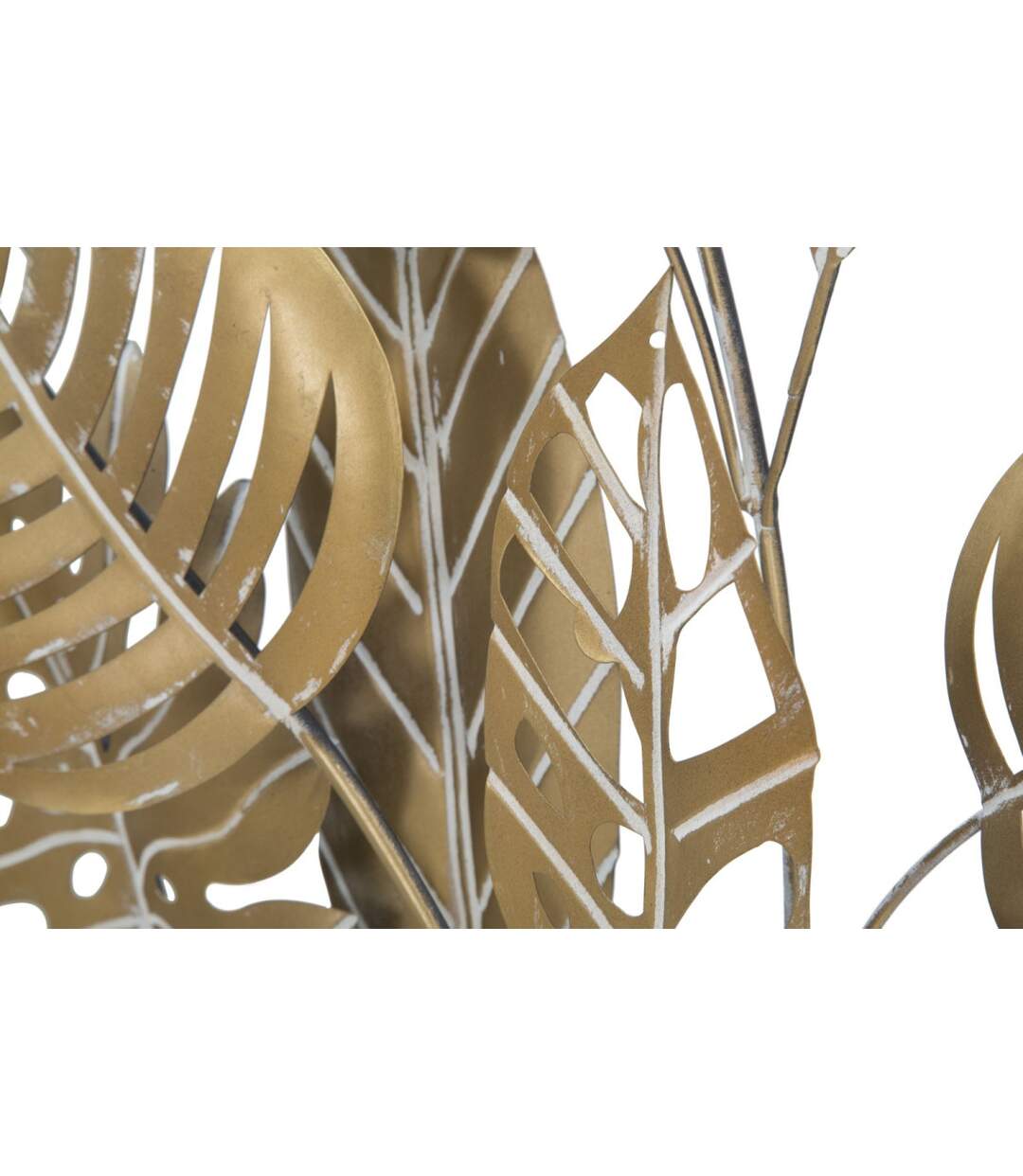 Décoration Murale Encadrée en Métal Jungle 80cm Or-3