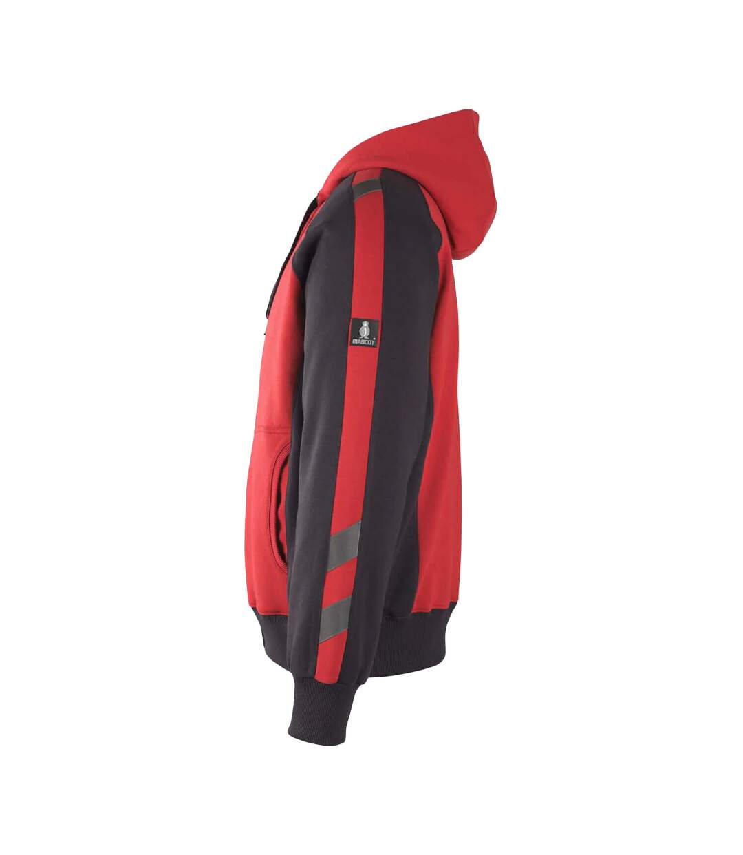 Mens Unique Wiesbaden Full Zip Hoodie Red Black Mascot-2