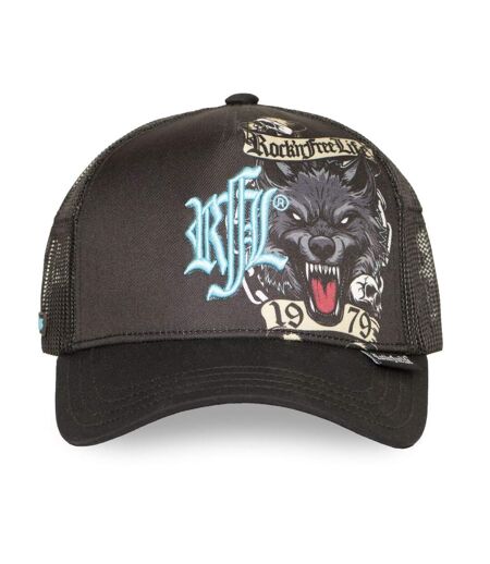 Casquette trucker imprimée avec filet Chained Wolf Rock'n Free Life