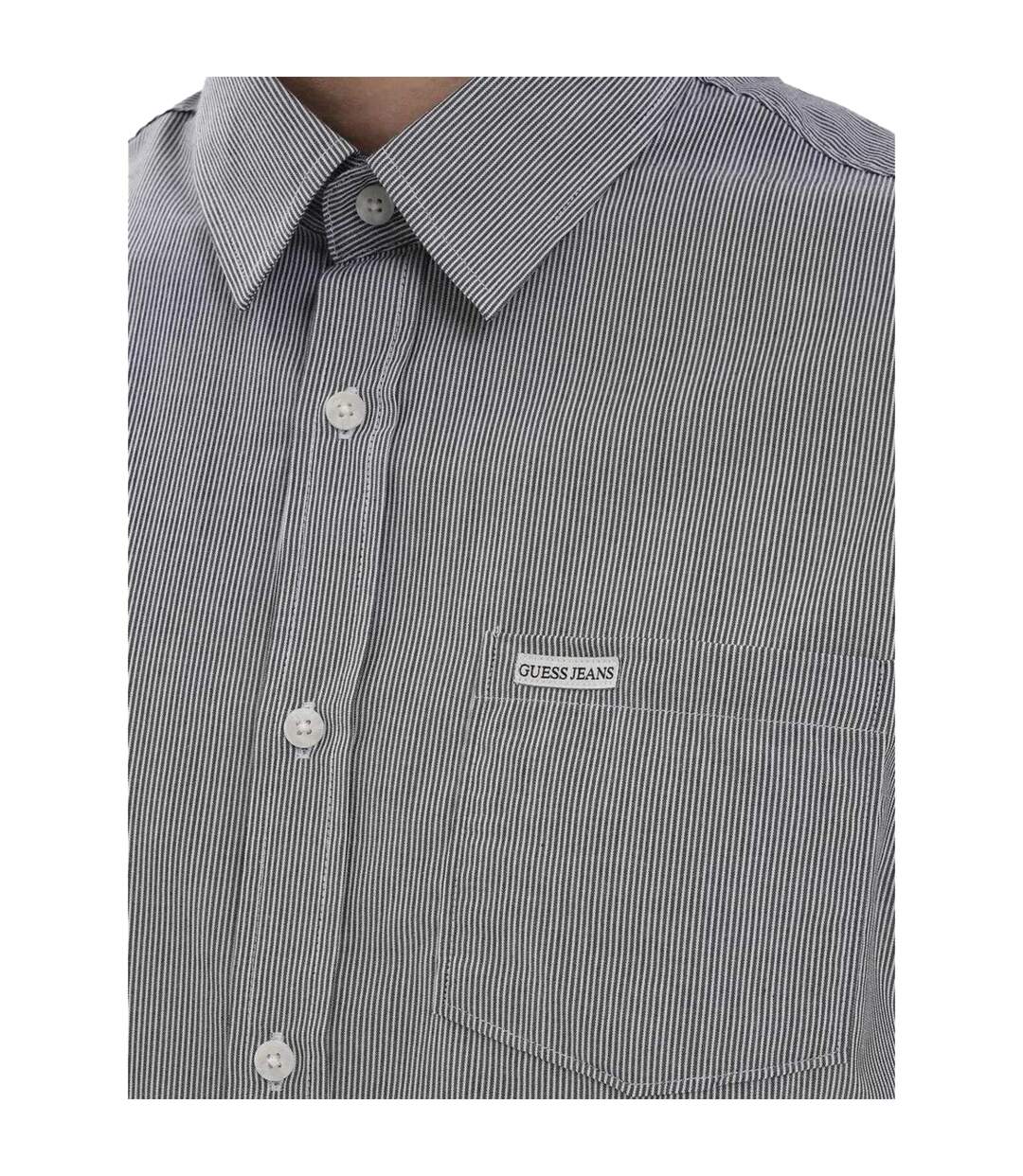 Chemise Motif/style Rayé Homme Blanc Gris Guess-3