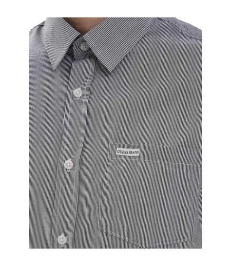 Chemise Motif/style Rayé Homme Blanc Gris Guess