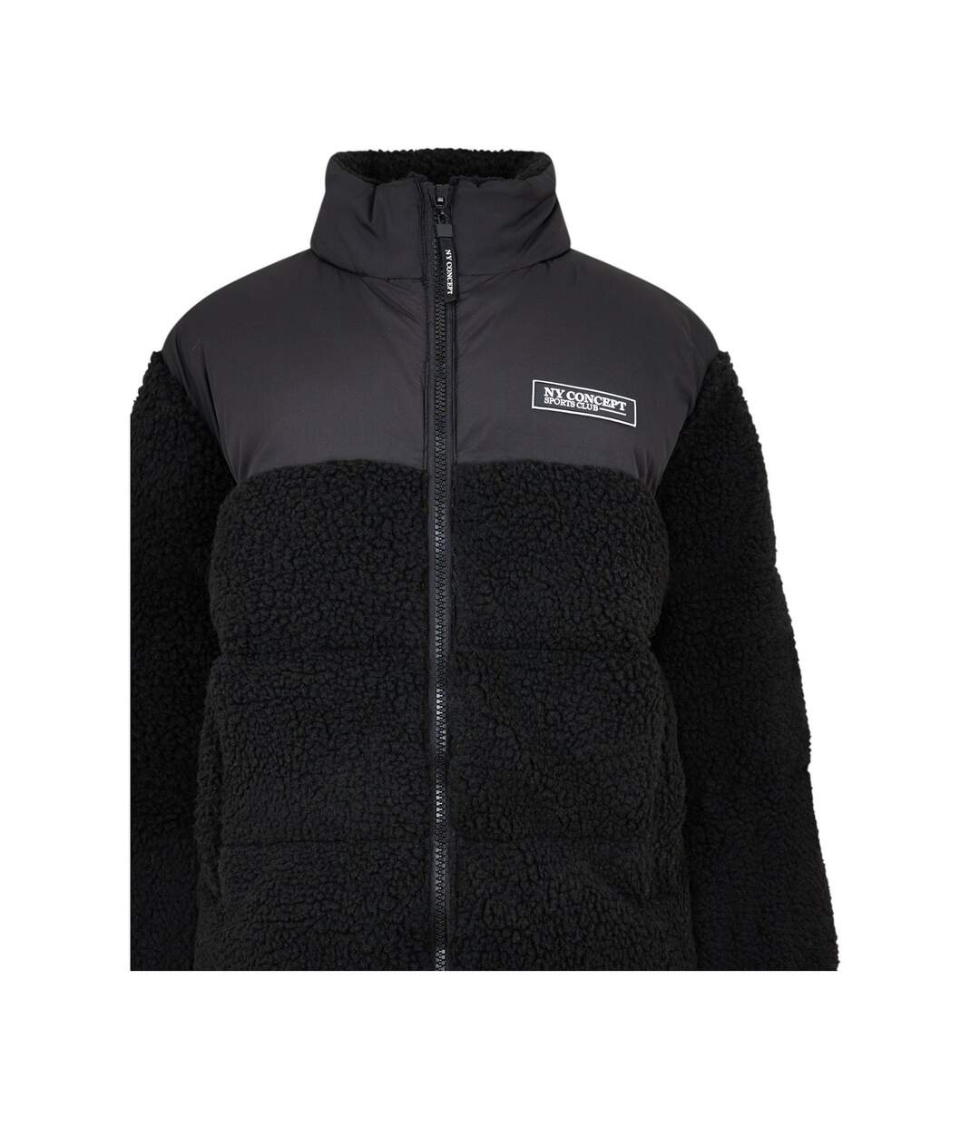 Womens/ladies Sherpa Puffer Jacket Black NY Concept-3