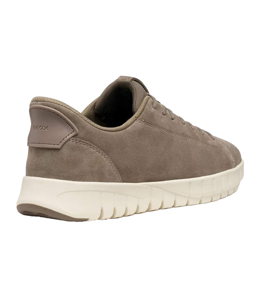 Mens Leather Flexstride Plus Trainers Dove Grey Geox-2