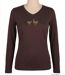 Tee-shirt MAYFLOWER NAPOLI4 chocolat à sérigraphie poule : confort naturel et style authentique-3