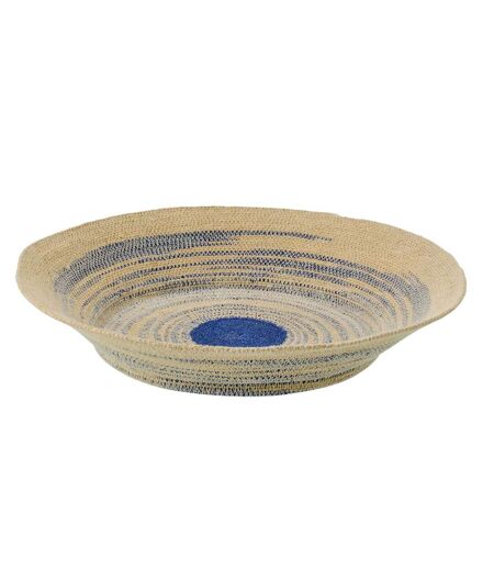Coupelle Déco en Jonc Galene 52cm Naturel & Bleu