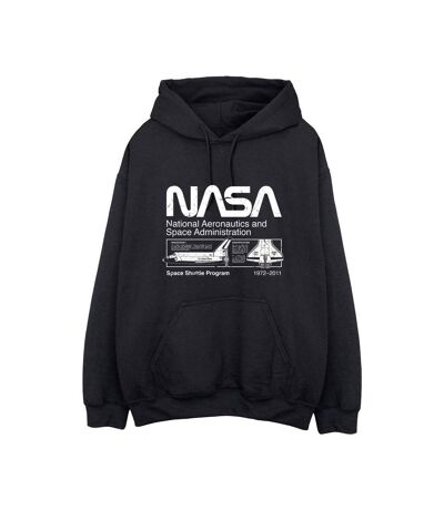 NASA Womens/Ladies Space Shuttle Hoodie (Black)
