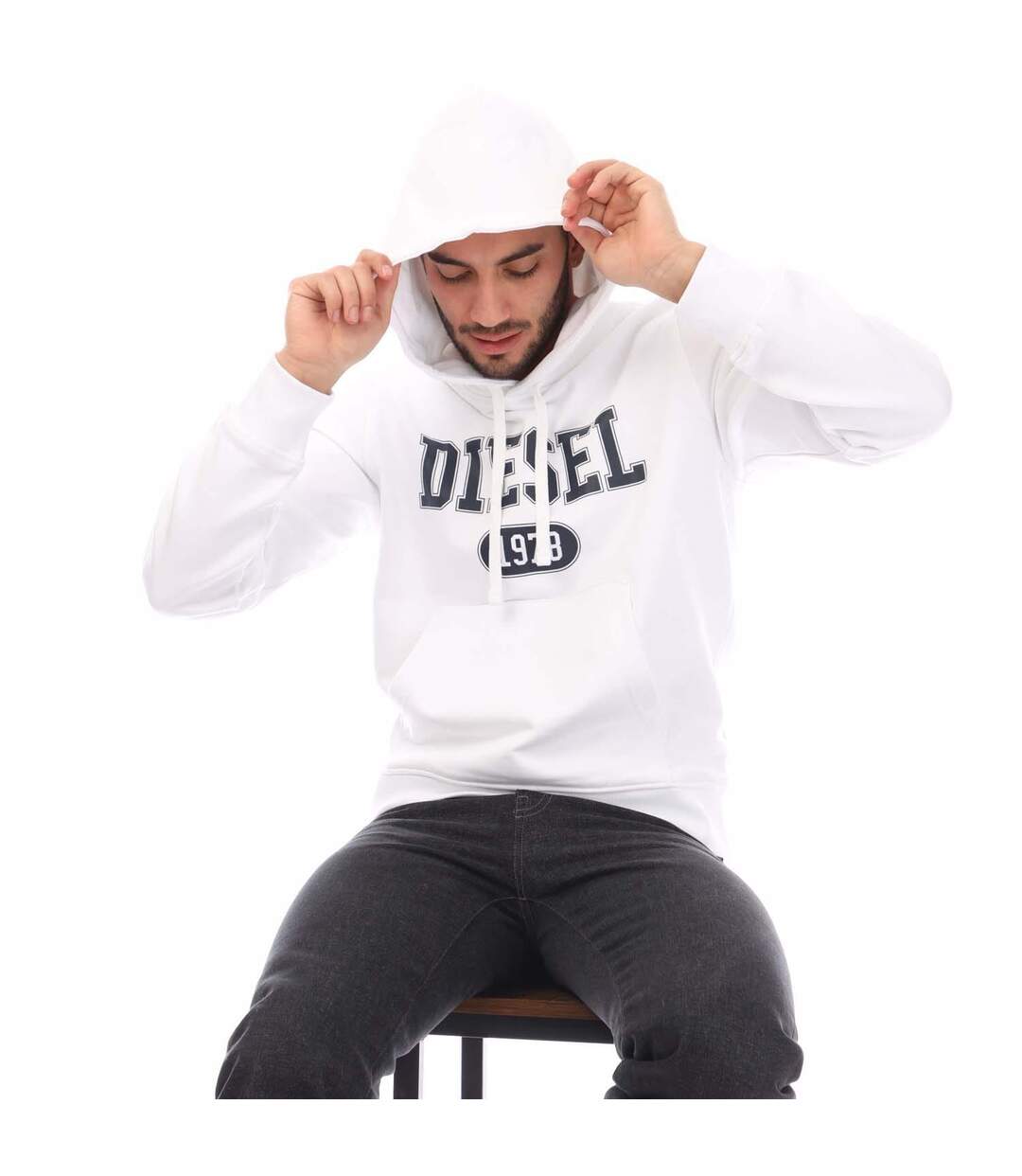 Mens S-ginn 1-b Hoodie White Diesel-1