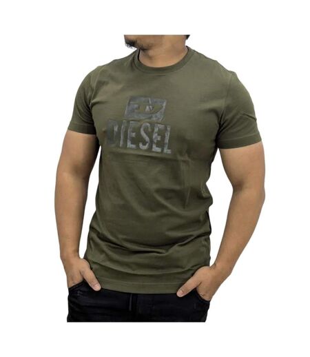 T-shirt gris/kaki homme diesel t-diego - l