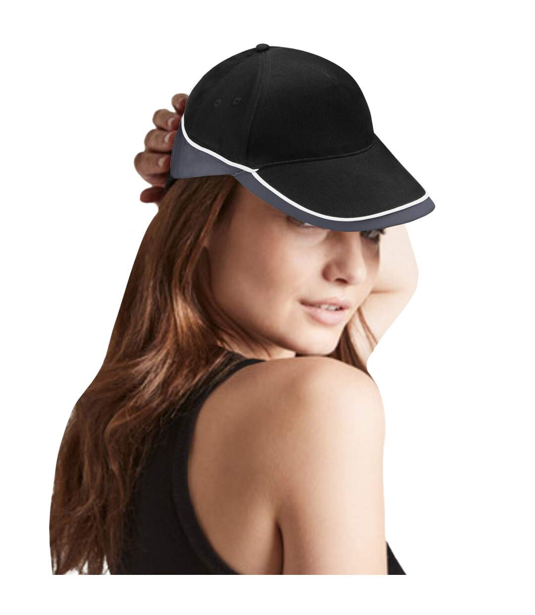 Casquette de baseball unisexe noir/gris Beechfield-2