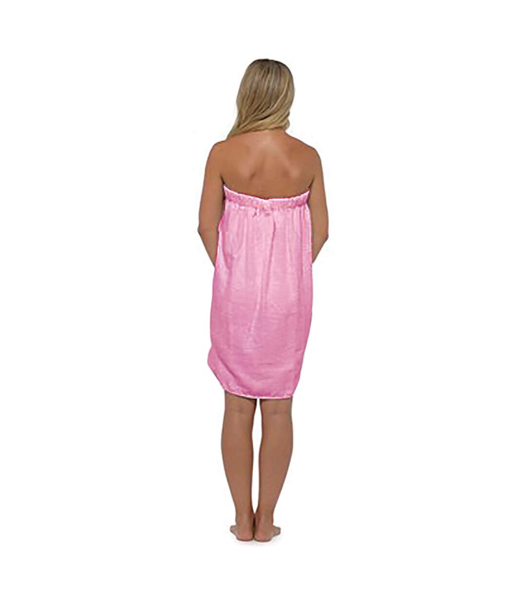 Ladies 100% Cotton Terry Cloth Spa Bath Towel Wrap with Pocket-3