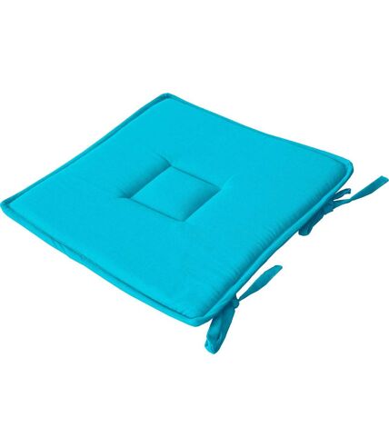 Galette de chaise uni effet Bachette - 40 x 40 cm - Turquoise