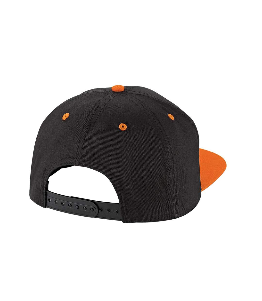 Casquette Ajustable Adulte Noir Orange Beechfield-2