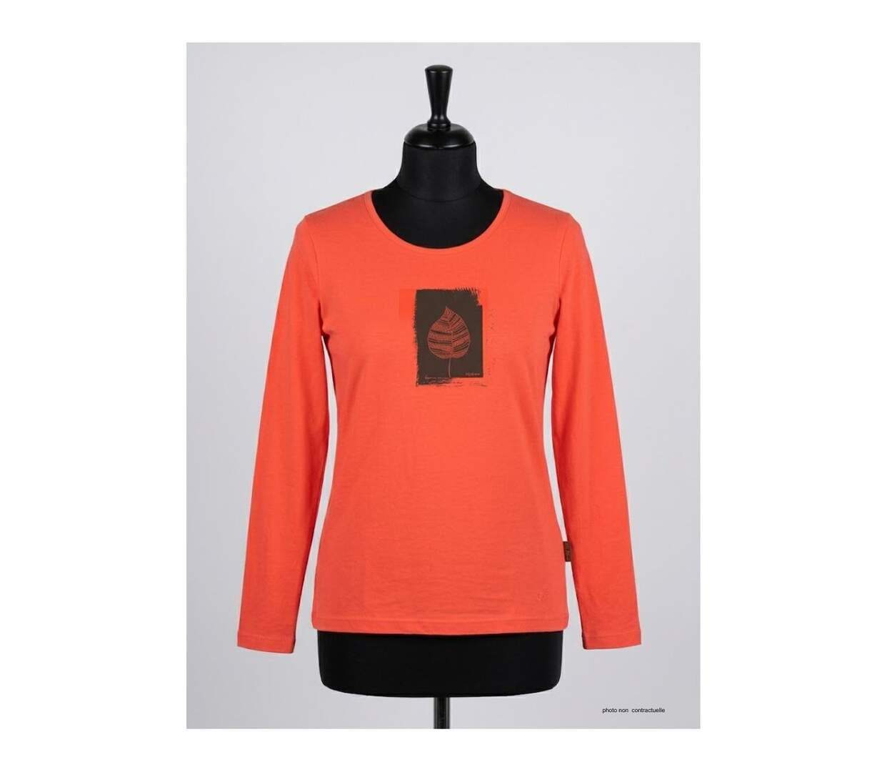 Mayflower NIKKI1 : Tee-shirt manches longues orange en coton au style vitaminé-3