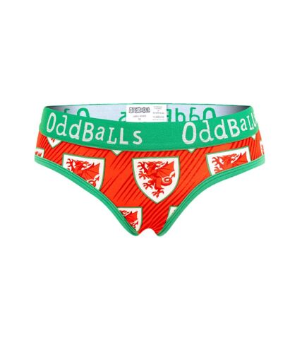 Oddballs Womens/Ladies Home FA Wales Briefs (Orange/Green) - UTOB194