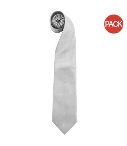 Lot de 2  Cravate à clipser homme taille unique argent Premier