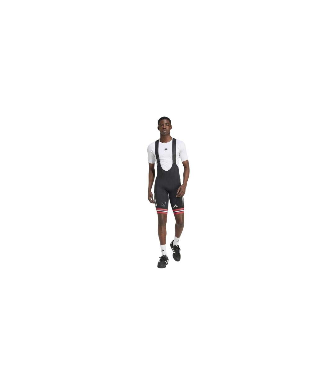 Mens Afc Ajax Padded Crotch Cycling Bib Shorts Black Red White Adidas-1