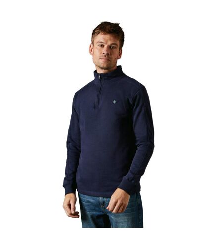 Mens premium cotton funnel neck sweatshirt navy Maine