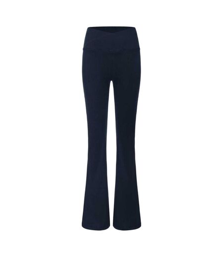 Womens/ladies Crossover Flared Leggings Blue LA Gear