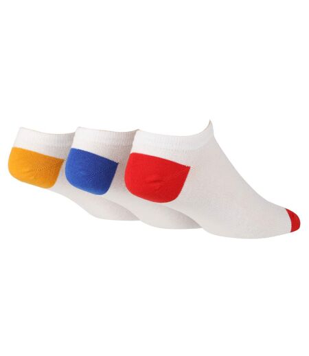 3 Pack Mens Bamboo Trainer Socks with Coloured Heel & Toe