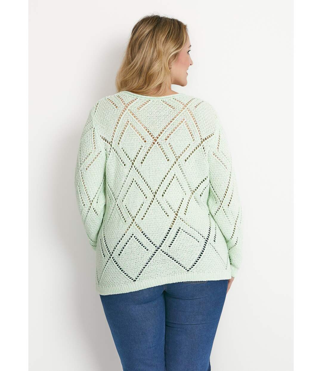 Pull maille moulinée ajourée-2