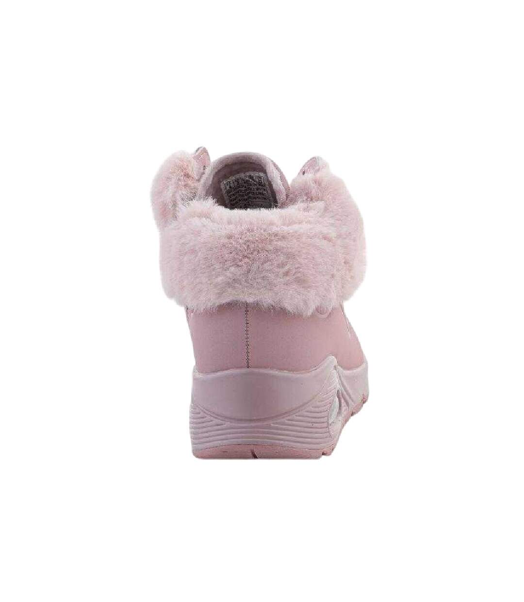 Baskets Montantes Motif/style Bord Duveteux Uno Femme Rose Skechers-2