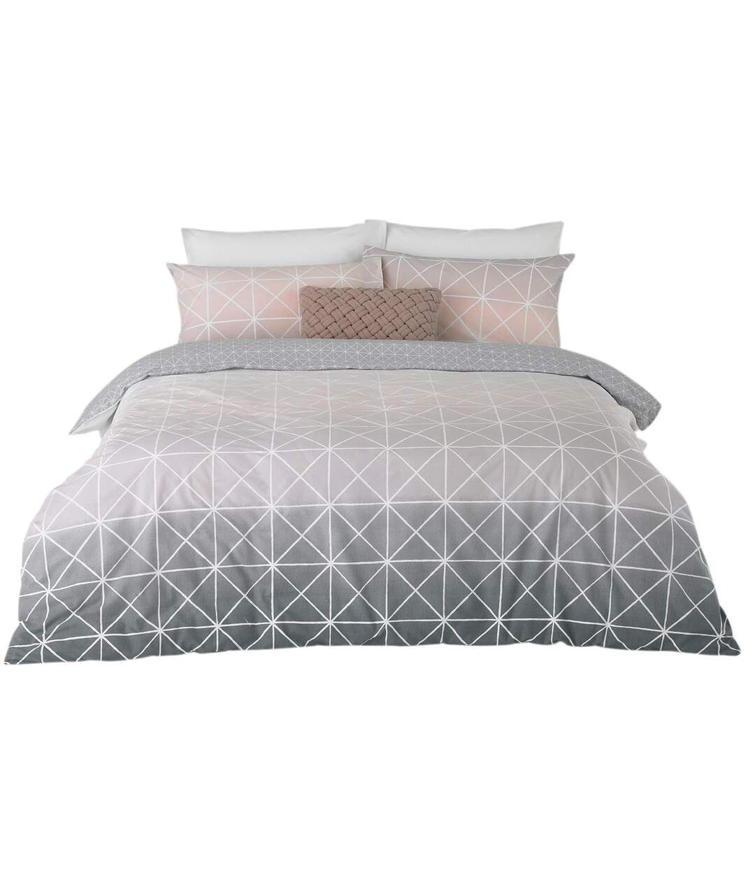 Furn Spectrum Ombre Duvet Cover Set (Grey/Pink) - UTRV1606