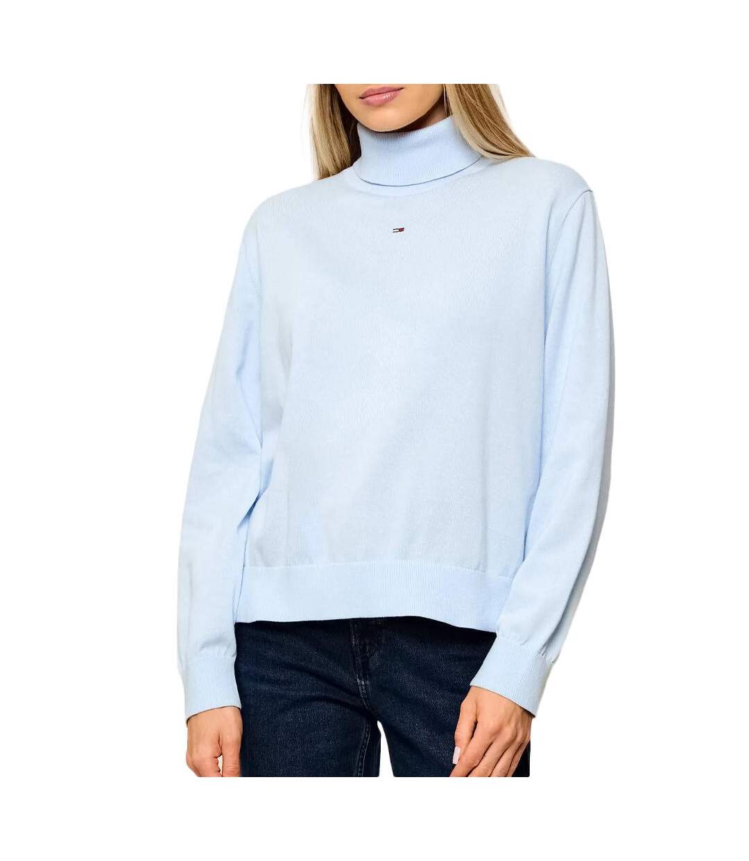 Pull bleu clair femme tommy hilfiger essential-1