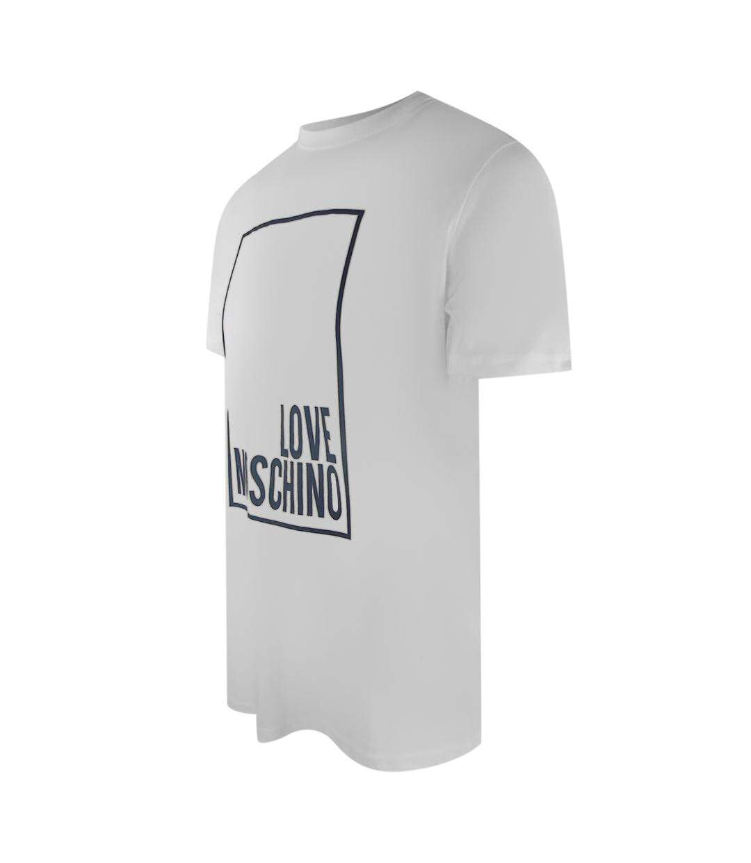 T-shirt Motif/style Logo Rectangulaire Homme Blanc Love Moschino-3