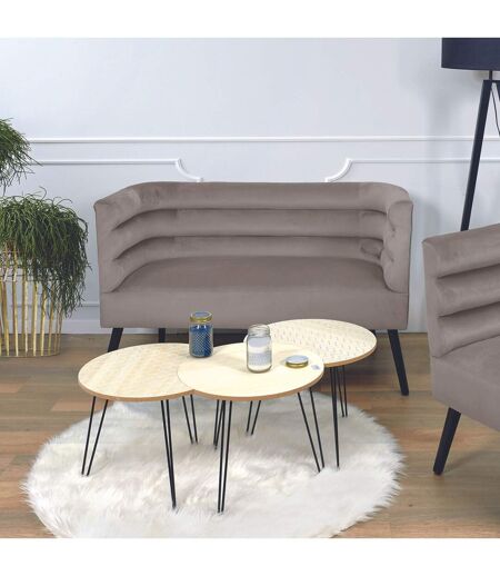 Canapé Amélia effet velours - Taupe
