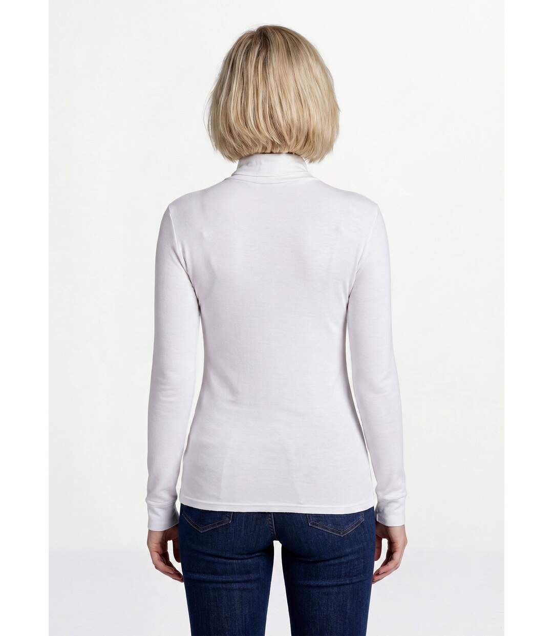 Sous-pull chaud col roulé maille interlock unie-2