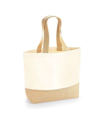 Westford Mill Jute Base Canvas Tote (Natural) (One Size) - UTRW7096