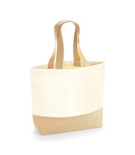 Westford Mill Jute Base Canvas Tote (Natural) (One Size)