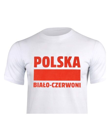 T-shirt Motif/style Texte Homme Blanc Poland