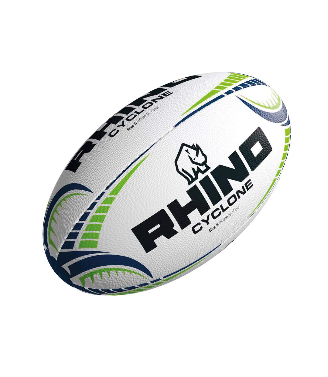 Ballon de rugby cyclone taille 5 blanc Rhino