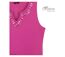 Débardeur femme MAYFLOWER REFAT : Tee-shirt sans manches fushia avec col strass étincelant-4