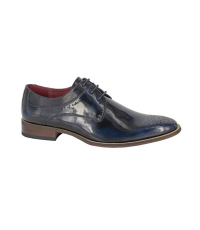 Goor Mens Burnished Leather Lined Gibson Shoes (Navy) - UTDF2347