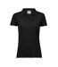 Womens/ladies Luxury Stretch Polo Shirt Black Tee Jays-1