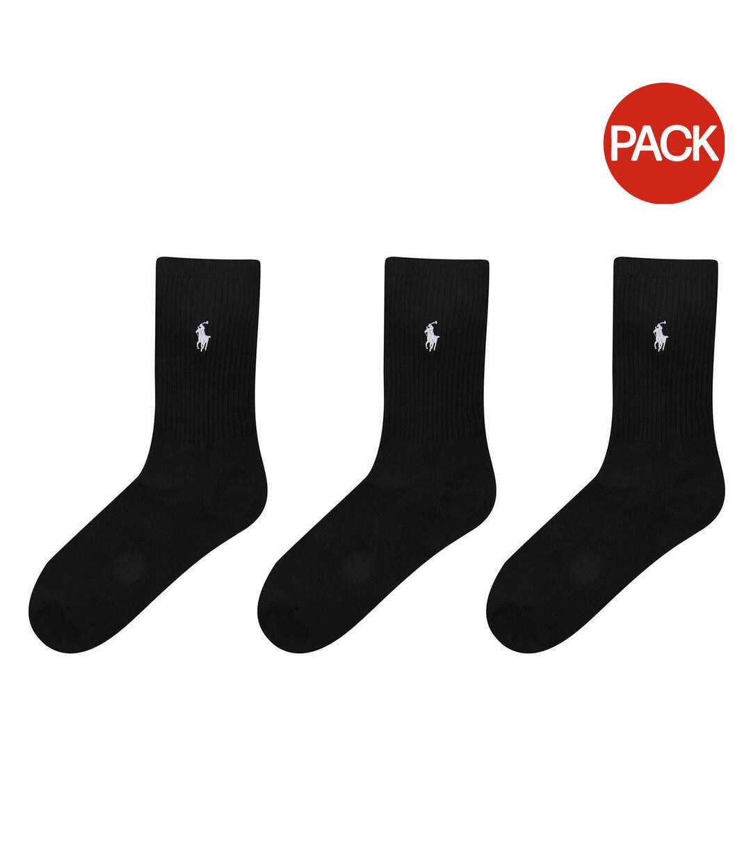 Lot De 3  Chaussettes Homme Noir Ralph Lauren-1
