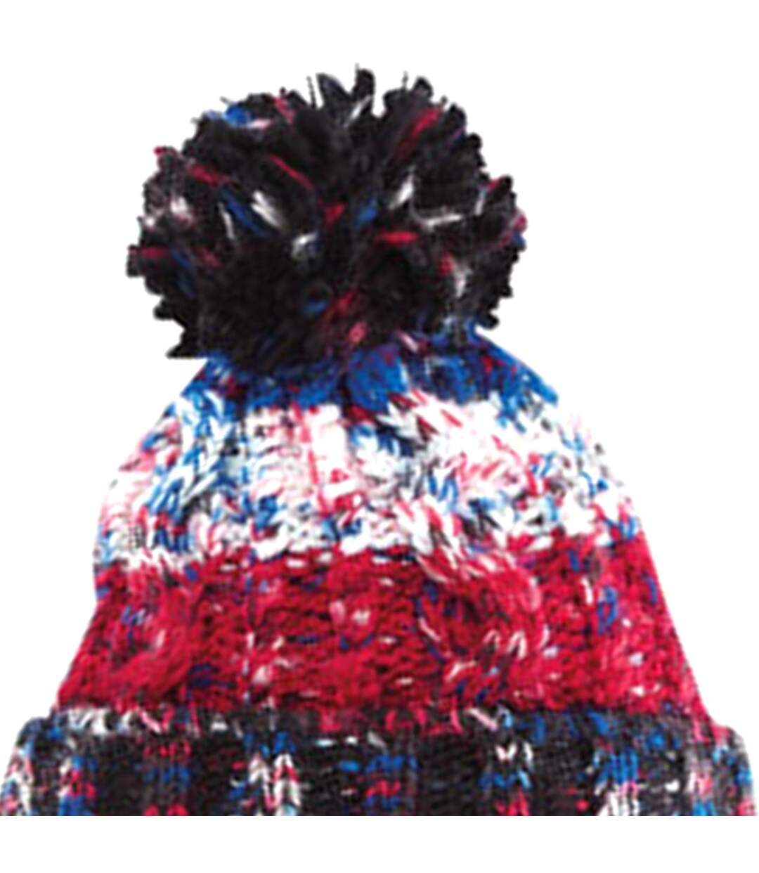 Womens/ladies Corkscrew Pom Pom Beanie Noir Beechfield-2