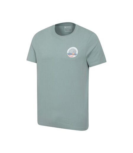 Mens Padstow Printed Organic T-shirt Pale Green Mountain Warehouse