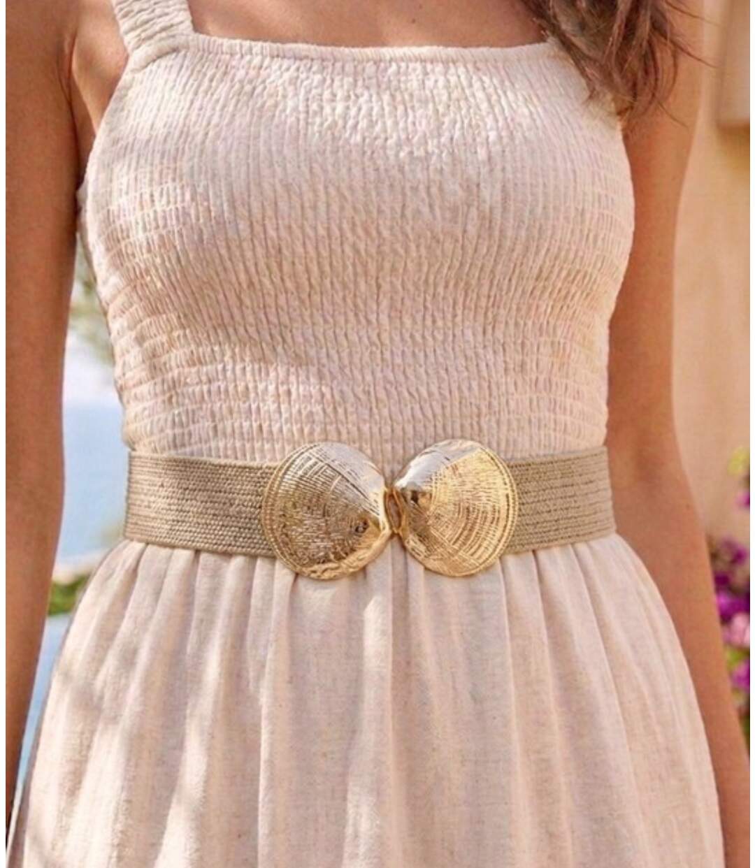 Ceinture en élasthanne et Polyester pour Femme - élégance Intemporelle - Couleur taupe-3