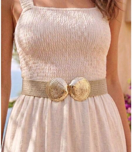Ceinture en élasthanne et Polyester pour Femme - élégance Intemporelle - Couleur taupe