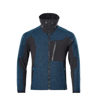 Mens Advanced Knitted Full Zip Jacket Dark Petroleum Black Mascot