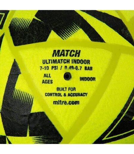 Ballon de foot ultimatch indoor taille 5 jaune / noir / gris Mitre