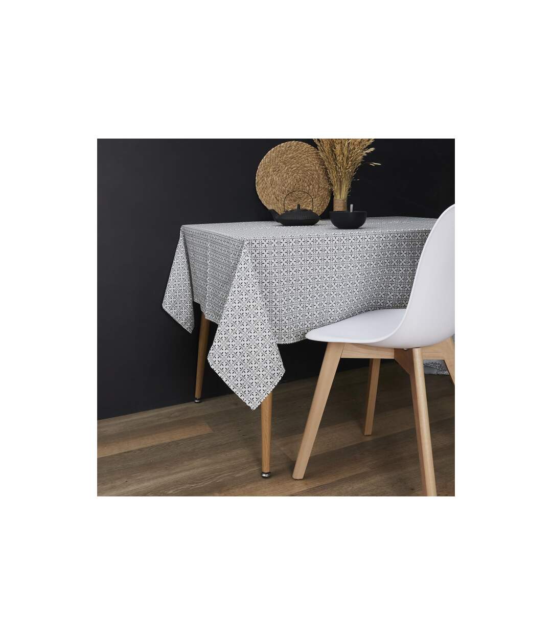 Nappe Antitache Imprimée Cuzca 140x240cm Gris-4