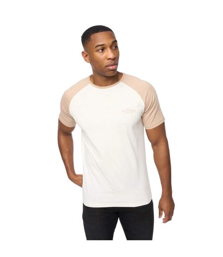 Mens meza t-shirt off white/stone Crosshatch
