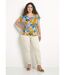 T-shirt fleuri col rond manches courtes-3